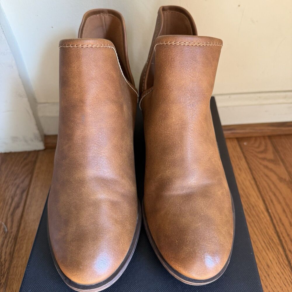 NWOT Lucky Brand Brown Tan Leather Cutout Ankle Boots Booties Women's Size 7 - Picture 4 of 8